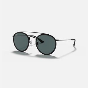 Ray Bans Round Double Bridge Black Sunglasses